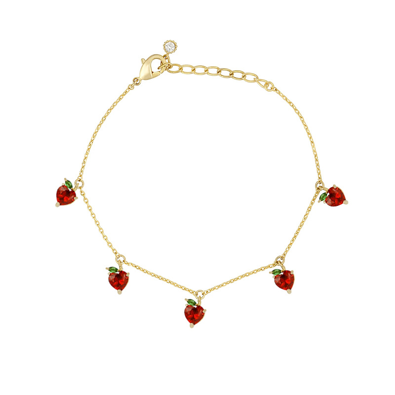 Europe and the United States cross-border jewelry INS hot colored gem Cherry peach tropical fruit anklet anklet women Wholesale