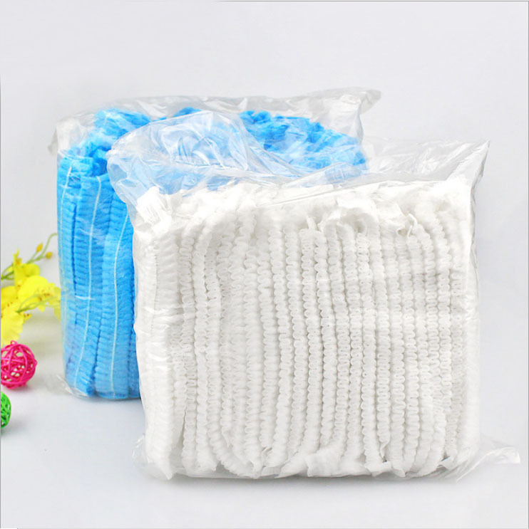 Factory direct disposable non-woven strip cap single rib double rib workshop home beauty thickened dust cap headgear