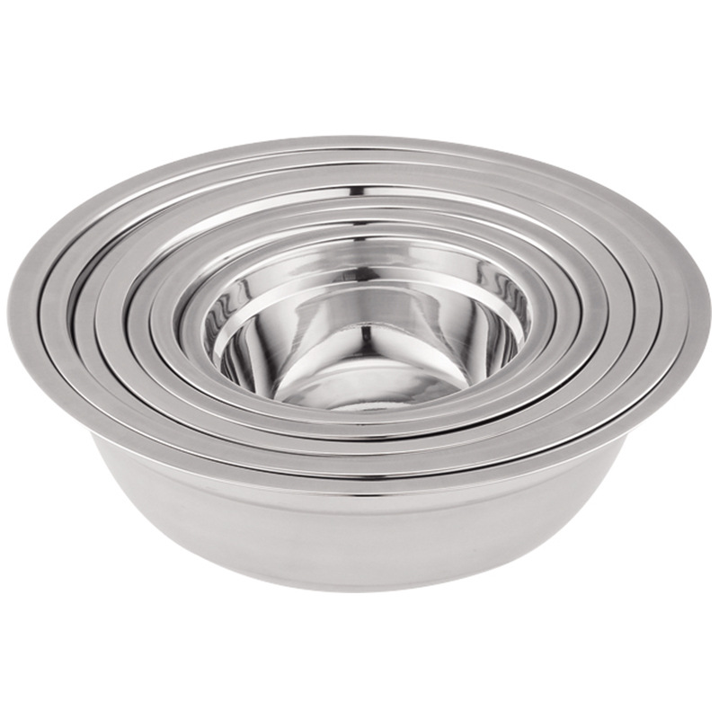 Stainless Steel Non-magnetic Soup Basin Round Deepened Thickened Soup Bowl Multi-use Vegetable Basin School Restaurant Canteen Gift Promotion