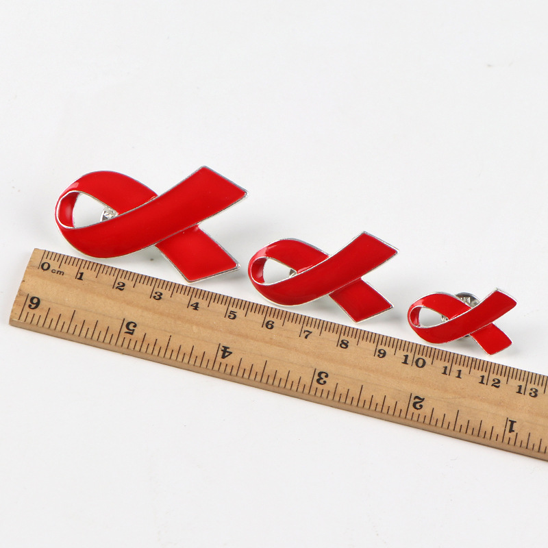AIDS disease publicity brooch red ribbon metal badge spot anti-AIDS activities red ribbon invoicable manufacturers