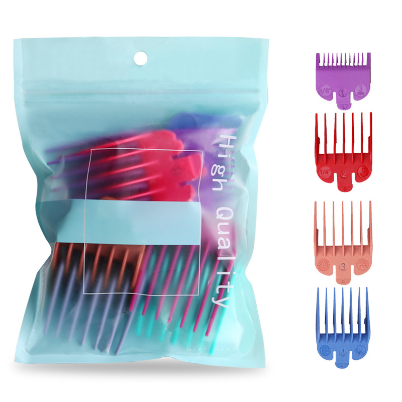 Factory Walr 8-piece set of limit comb electric clipper head accessories positioning comb oil comb color gradient caliper