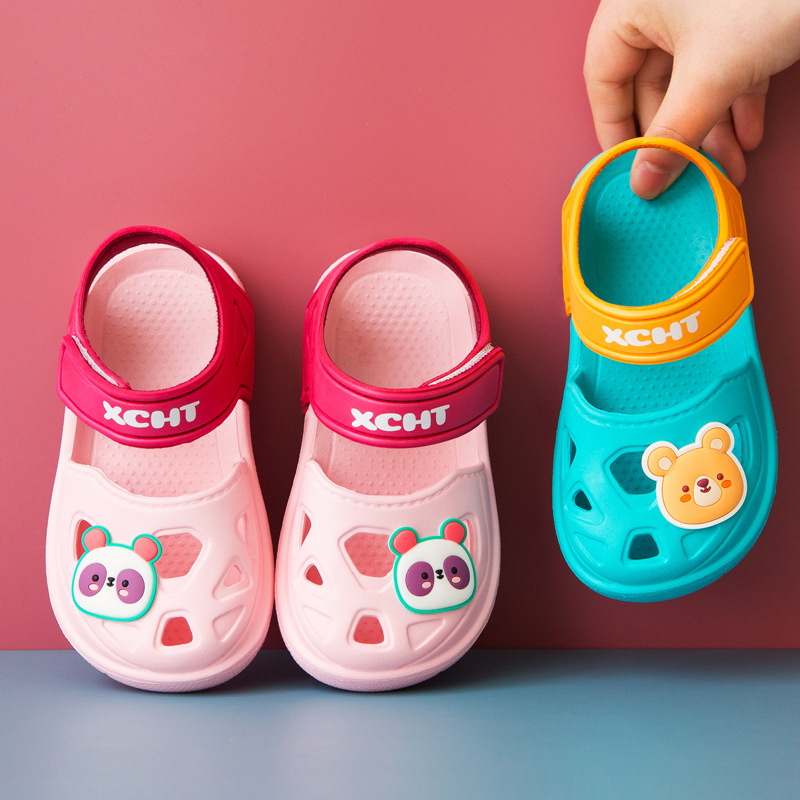 Xiucai Hutong Children's Sandals Slippers Summer Children's Cave Shoes Baby Beach Shoes Baotou Girls Children's Jelly Shoes