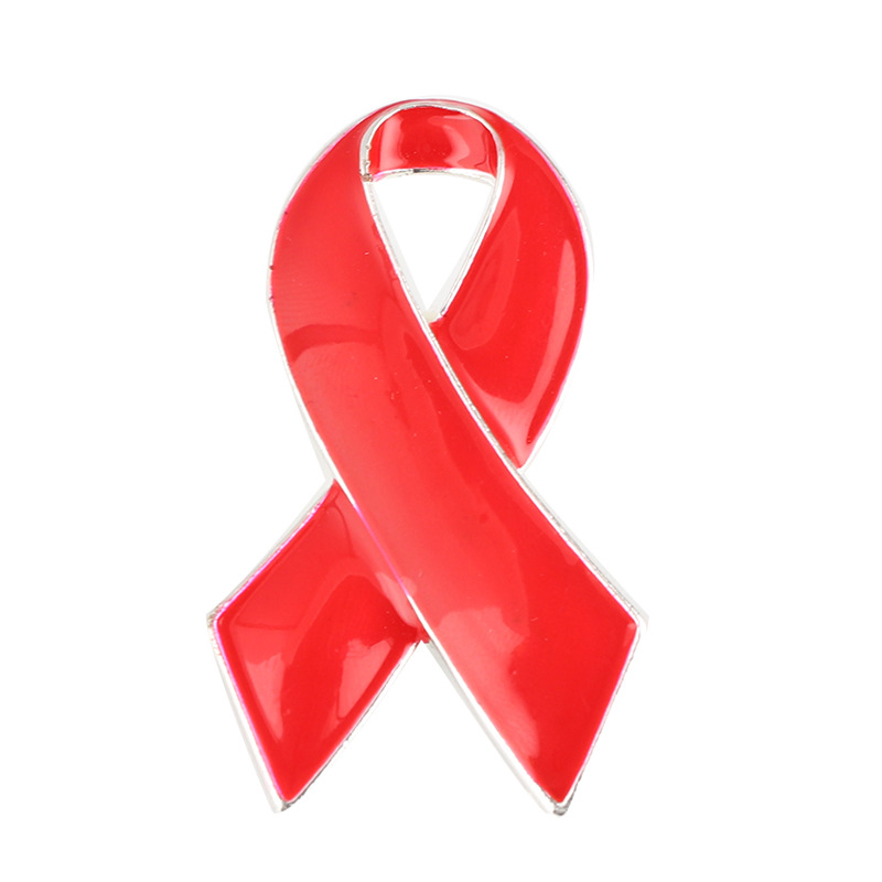 AIDS disease publicity brooch red ribbon metal badge spot anti-AIDS activities red ribbon invoicable manufacturers