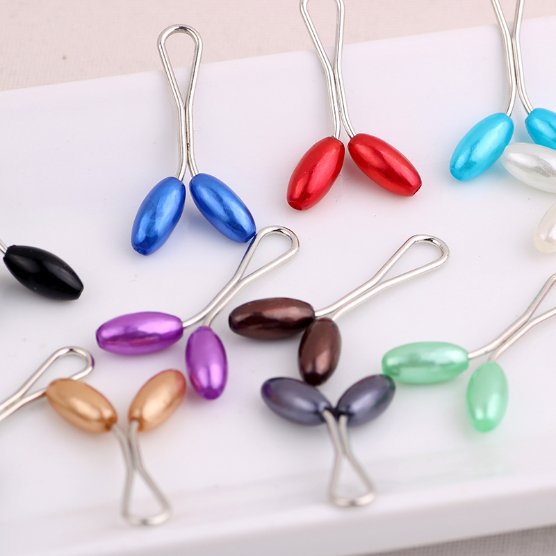 Cross-border exclusive for elegant versatile fashion bag turban clip rice grain-shaped personalized clothing with decorative positioning brooch clip