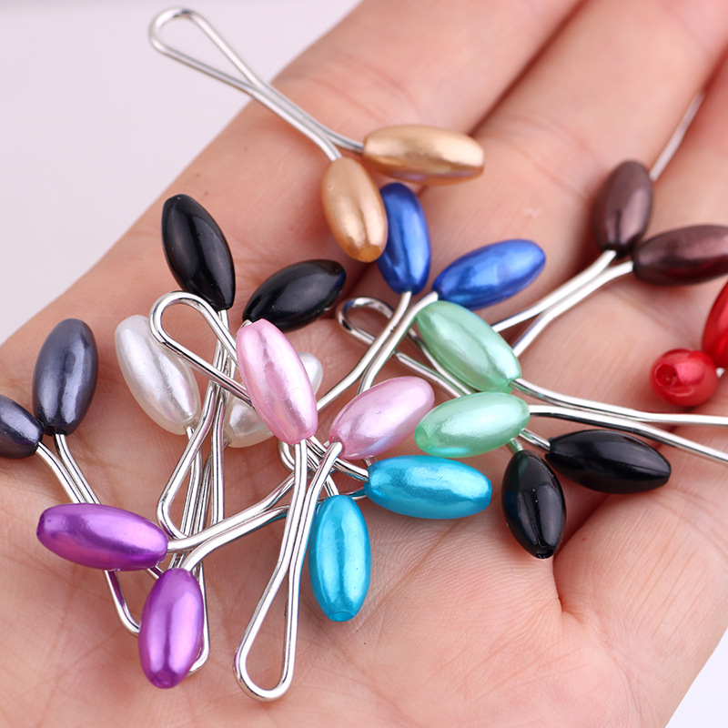 Cross-border exclusive for elegant versatile fashion bag turban clip rice grain-shaped personalized clothing with decorative positioning brooch clip
