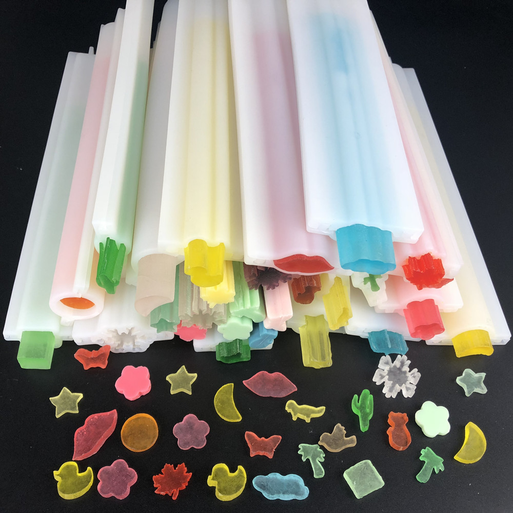 Heart-shaped five-pointed star silicone tubular soap medium soap mold soap mold mousse cake long tube clip core mold moon Square