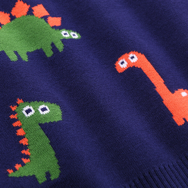 24 Children's Wear Autumn New Boys' Knitwear Warm Sweater Vest Explosions Small and Medium-sized Children's Vest Dinosaur
