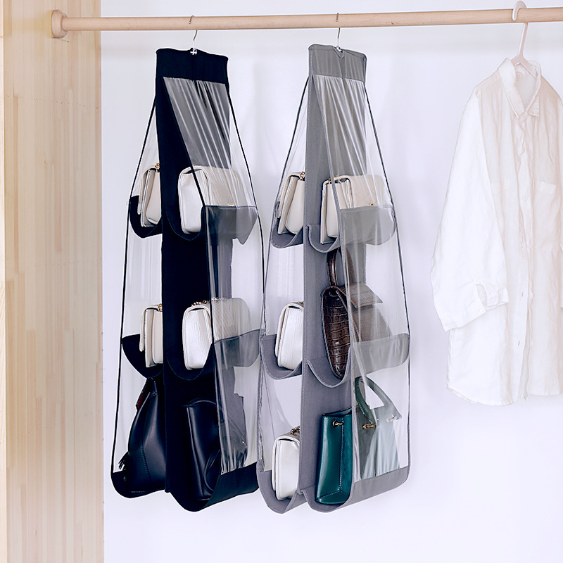 Bag storage hanging bag wardrobe hanging non-woven fabric dustproof storage bag household multi-layer bag storage bag artifact