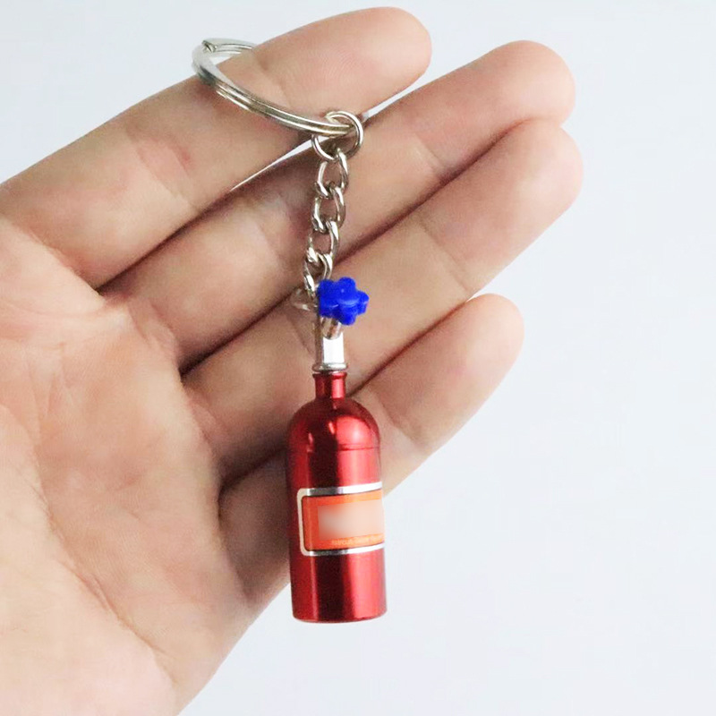 Modified car keychain modified car nitrogen cylinder keychain decorative cylinder keychain