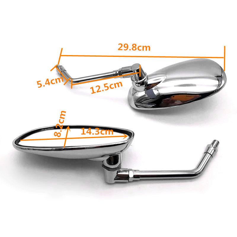 Motorcycle Modified rearview mirror Electric Car Rearview Mirror whole body electroplating Diamond leopard iron rod 10mm