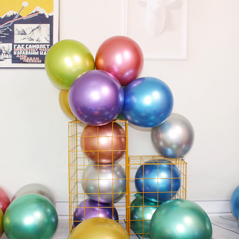 10 inch round metal balloon birthday party decoration supplies cross-border 1.8g g hot selling thick balloon wholesale