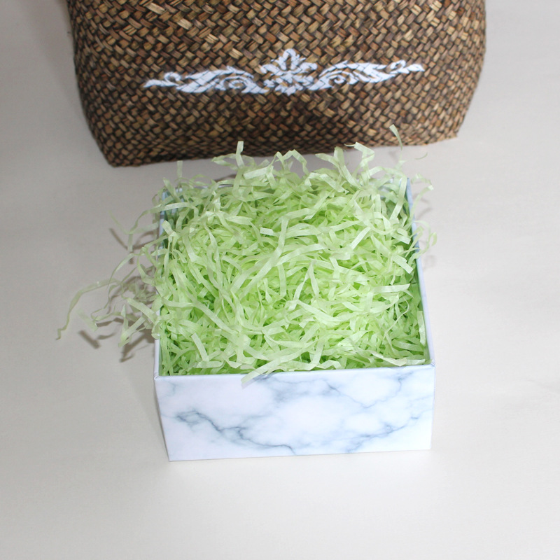 Spot wholesale Lafite grass color shredded paper gift box candy box filler Lafite paper gift box factory direct sales
