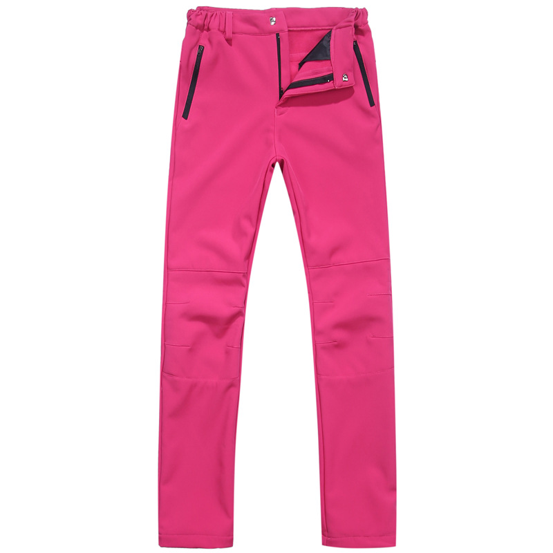 Spot wholesale autumn and winter outdoor soft shell pants women's charge pants men's windproof velvet warm fleece pants sports hiking pants