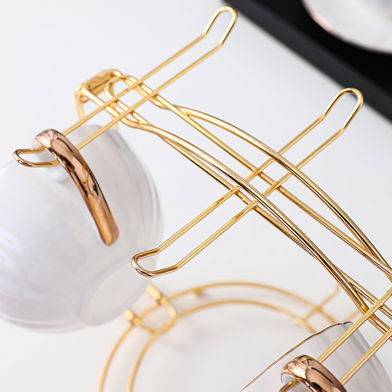 Electroplated Gold Detachable Coffee Cup Holder Amazon Explosive Disassembled Cup Holder Coffee Cup Hanger Iron Hanger