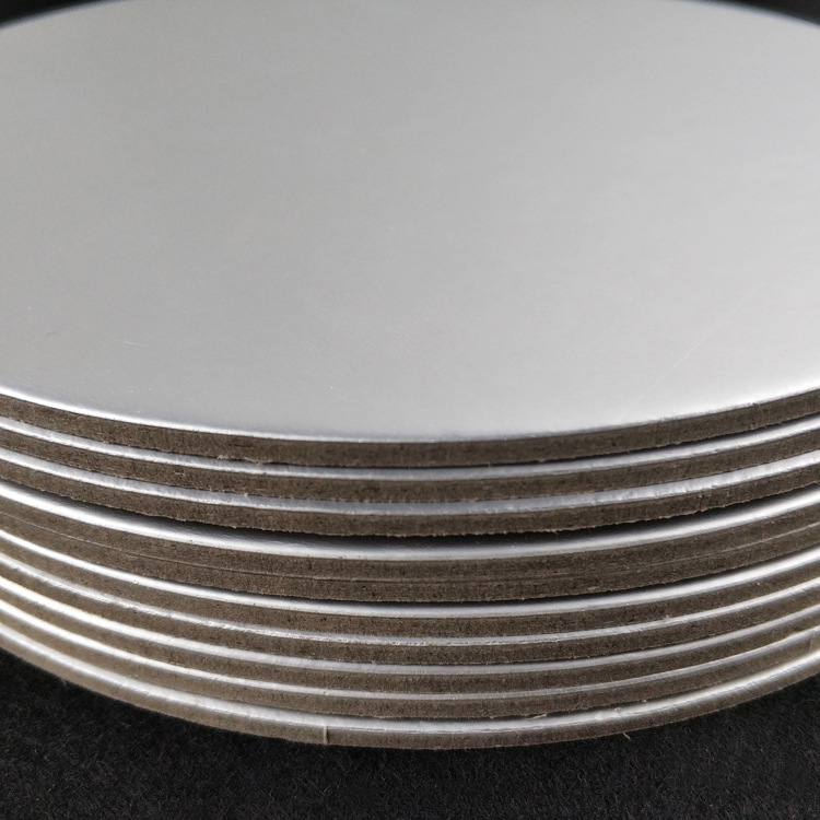 Baking cake pad paper silver birthday cake pad pure Round 8 inch silver card 1.7mm thick mousse cake base