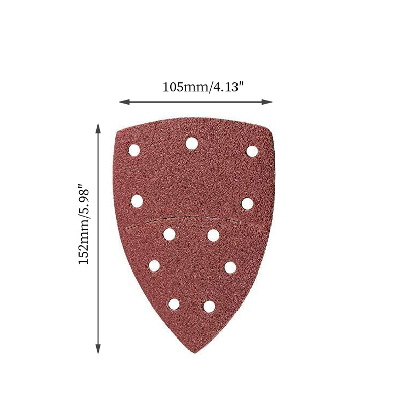 赤い三角形 11 穴 152*105 パームスタイル分離非標準サンドペーパー裏地自己粘着マウスドラッグベルベットピース|undefined