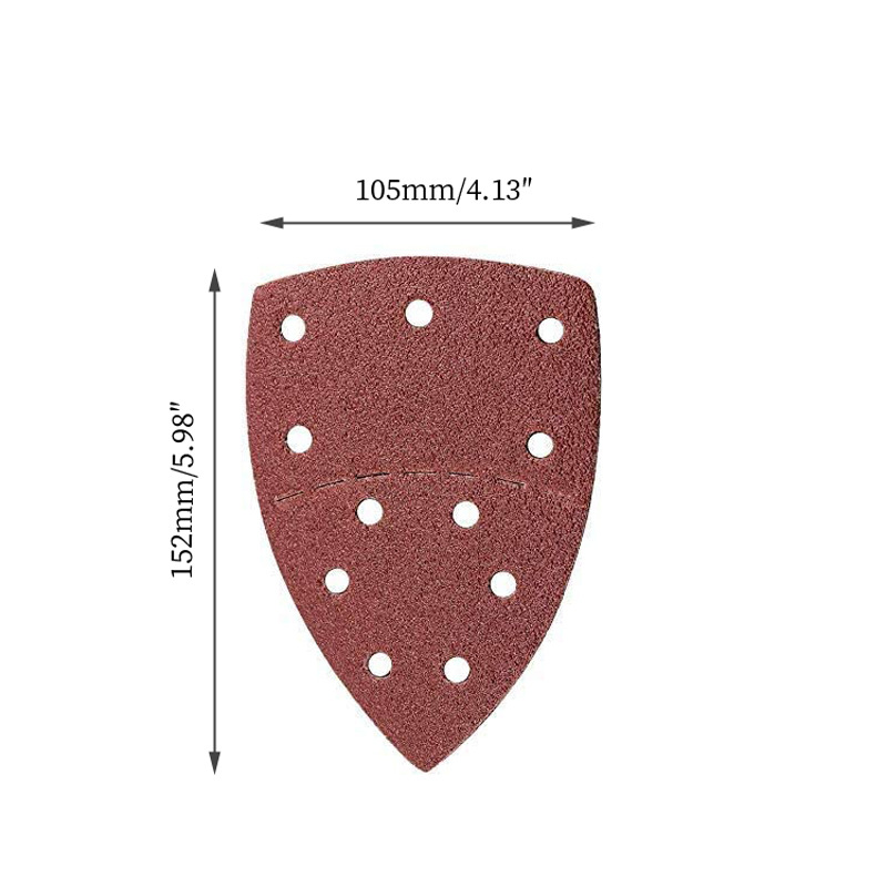 Cross-Border red triangle 11-hole 152*105 Palm-type separation shaped sandpaper back velvet self-adhesive mouse velvet sheet