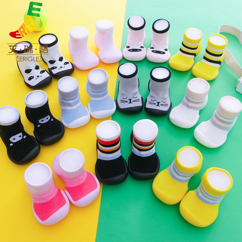 Airuige 23 new baby children's shoes cute shoes socks infant toddler shoes socks rubber sole shoes foreign trade supply
