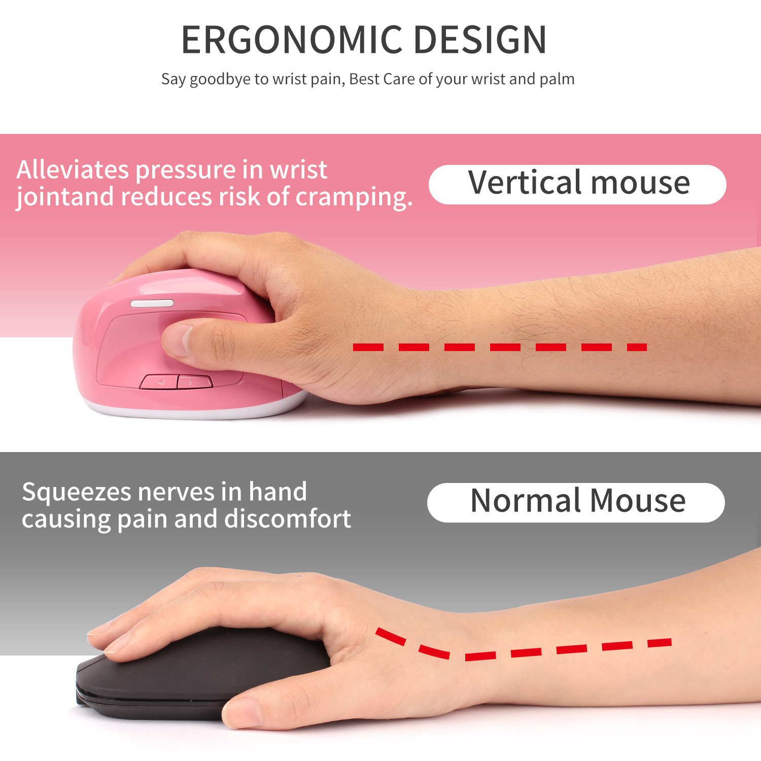 Rechargeable Vertical Wireless Mouse