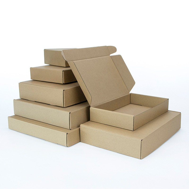 Spot Kraft paper flying machine box white clothing accessories E corrugated paper packaging box universal folding carton