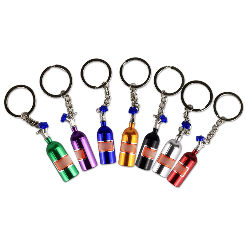 Modified car keychain modified car nitrogen cylinder keychain decorative cylinder keychain