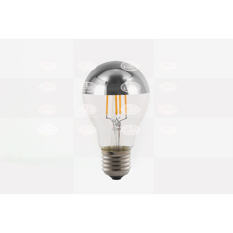 [A60 наполовину Посеребренная 2W/4W/6W/8W] Светодиодная лампа накаливания Эдисона наполовину Серебристая бестеневая лампа