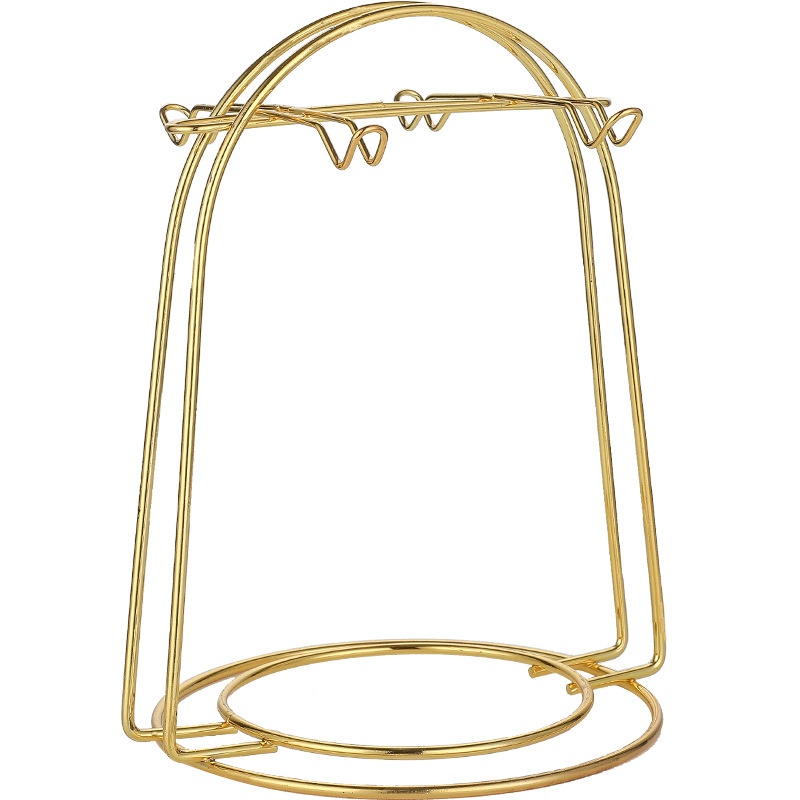 Amazon Golden Coffee Cup Hanger Iron Cup Holder 4 Cup 6 Cup Base Electroplated Coffee Cup Shelf Sample Production