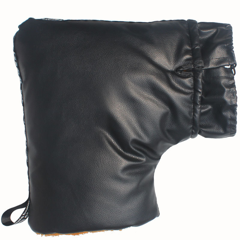 Factory direct winter electric car warm hand cover PU waterproof cold electric motorcycle plus velvet padded gloves