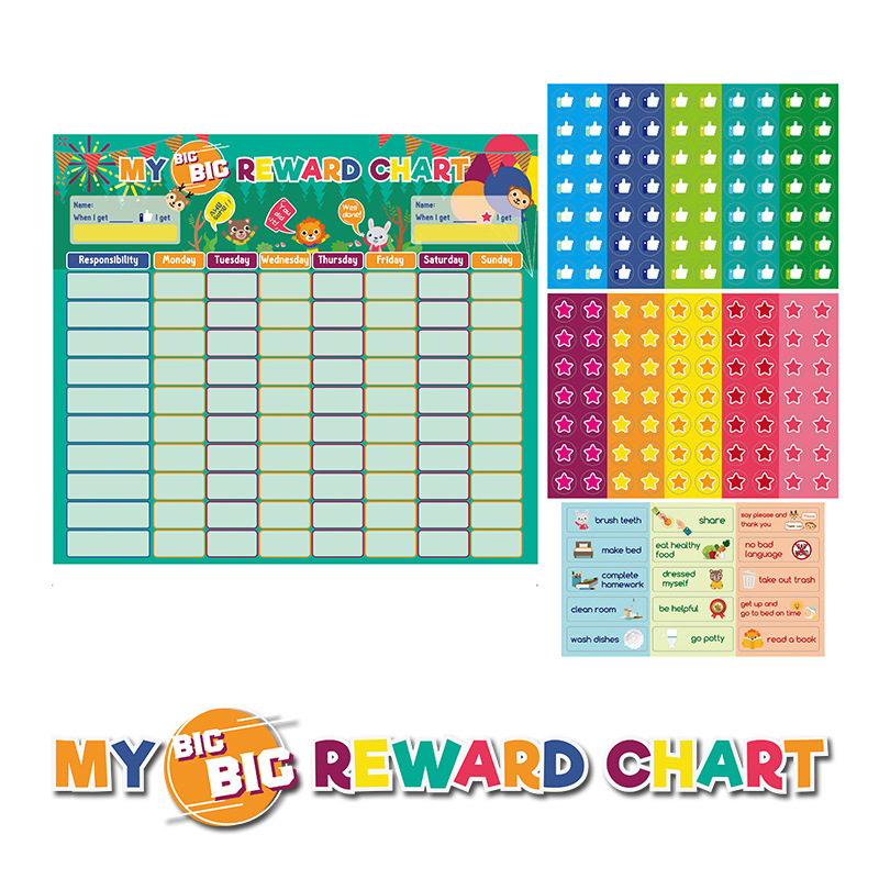 Factory Spot Children's Day Gift English Magnetic Reward Hanging Board Toy Behavior Self-discipline Table Amazon Cross