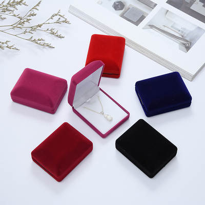 Spot wholesale high-grade spray velvet pendant jewelry box flocking flannel earrings brooch box jewelry packaging jewelry box