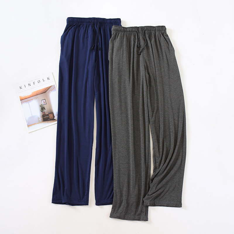 Spring Summer Autumn Men's Pajama Pants Modal Home Pants Trousers Thin Extra Large Size Loose Elastic Home Pants