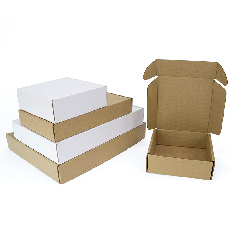 Spot Kraft paper flying machine box white clothing accessories E corrugated paper packaging box universal folding carton