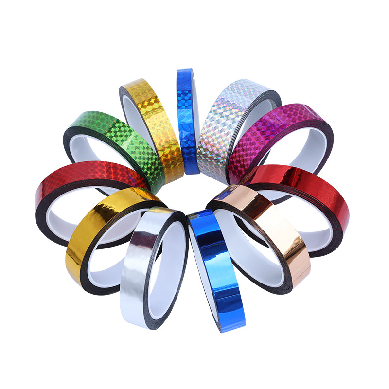 Wholesale laser tape color stationery decoration gold tape wedding photo frame diy dumb gold matte silver paper edge