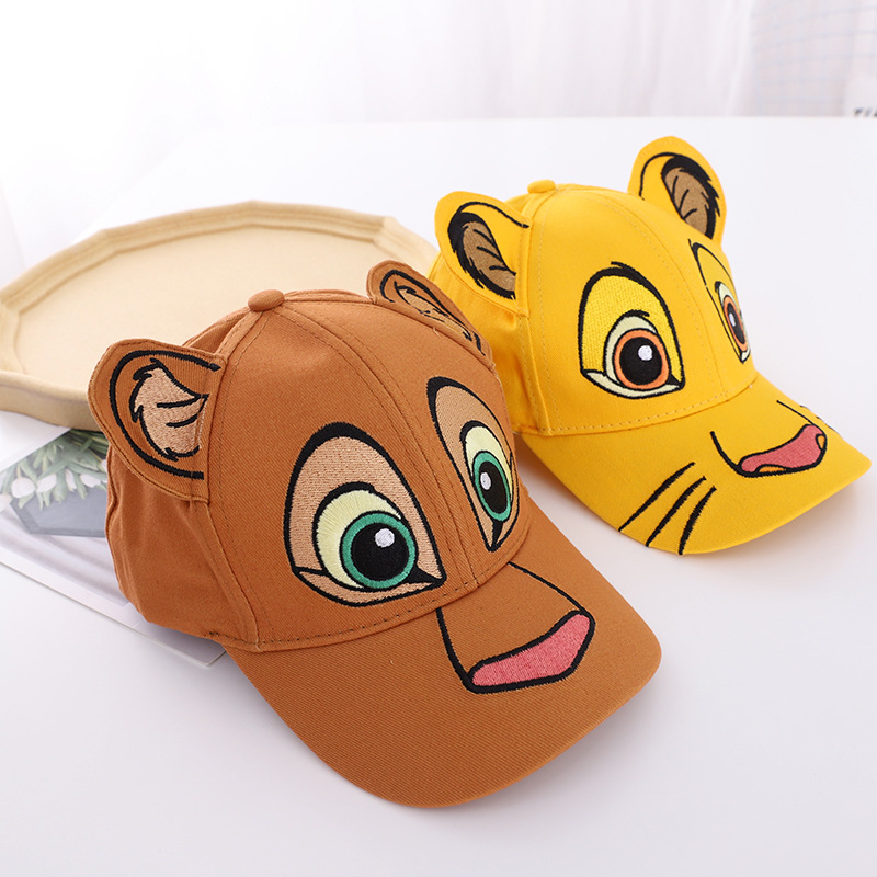 Children's hat wholesale spring and autumn new sun hat three-dimensional cartoon cap embroidered lion shape baseball cap
