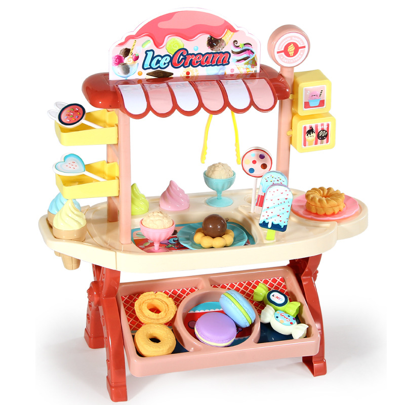 Children's Family Yihui ice cream car simulation mini candy ice cream trolley toy boys and girls suit