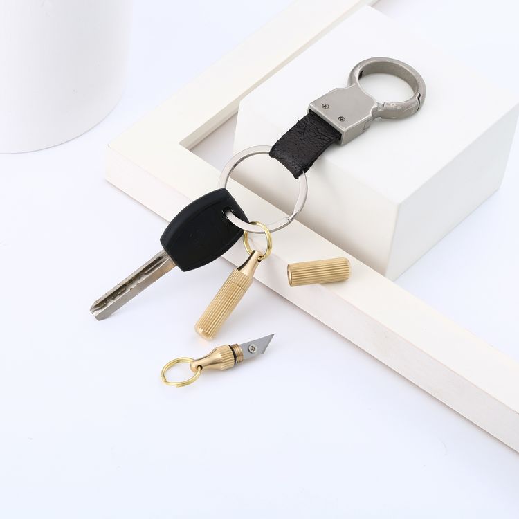 Unpacking Express Knife Keychain Portable Mini Brass Pendant Knife Box Opening Artifact Portable Capsule Knife