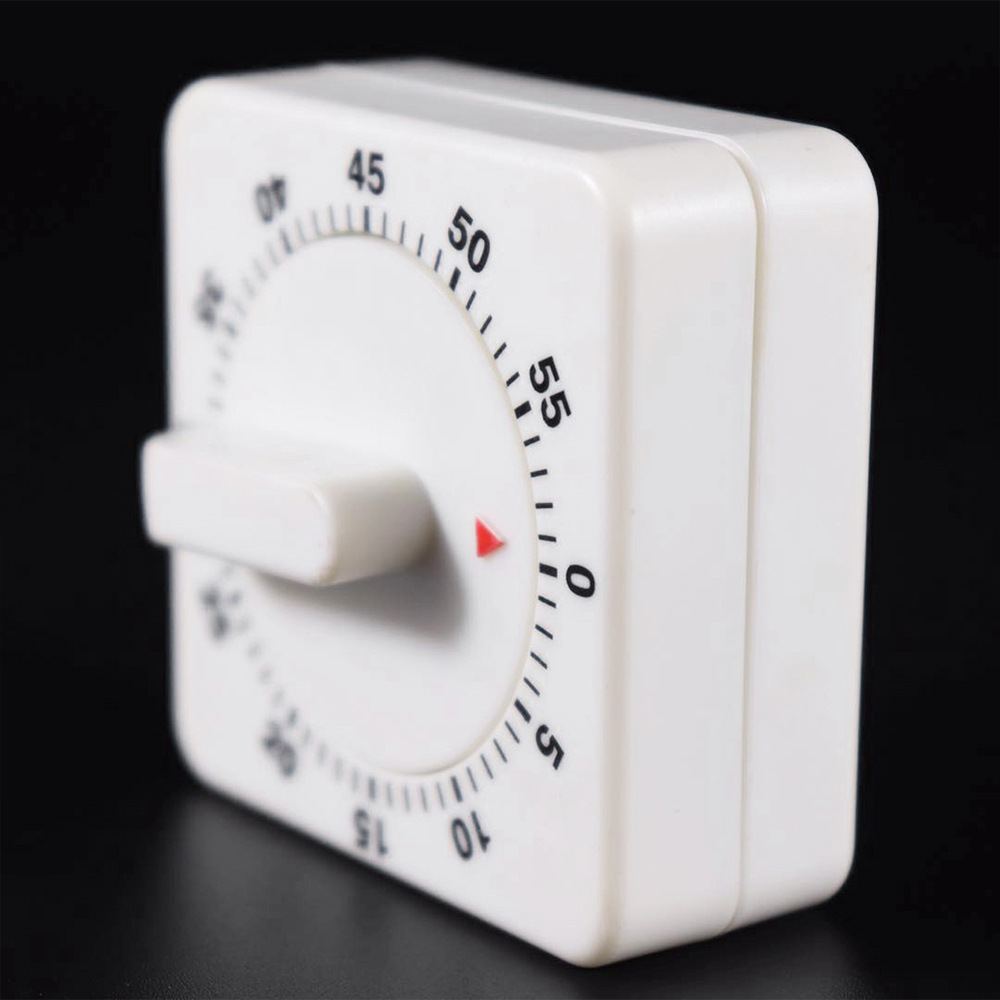 White Square timer small square swing 60 minutes kitchen timer reminder mechanical countdown timer