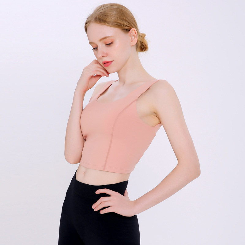 2020 New Korean Yoga Sports Vest Women's Beautiful Back Wrap Chest Shockproof Quick-drying Sling Pilates High Elastic bar