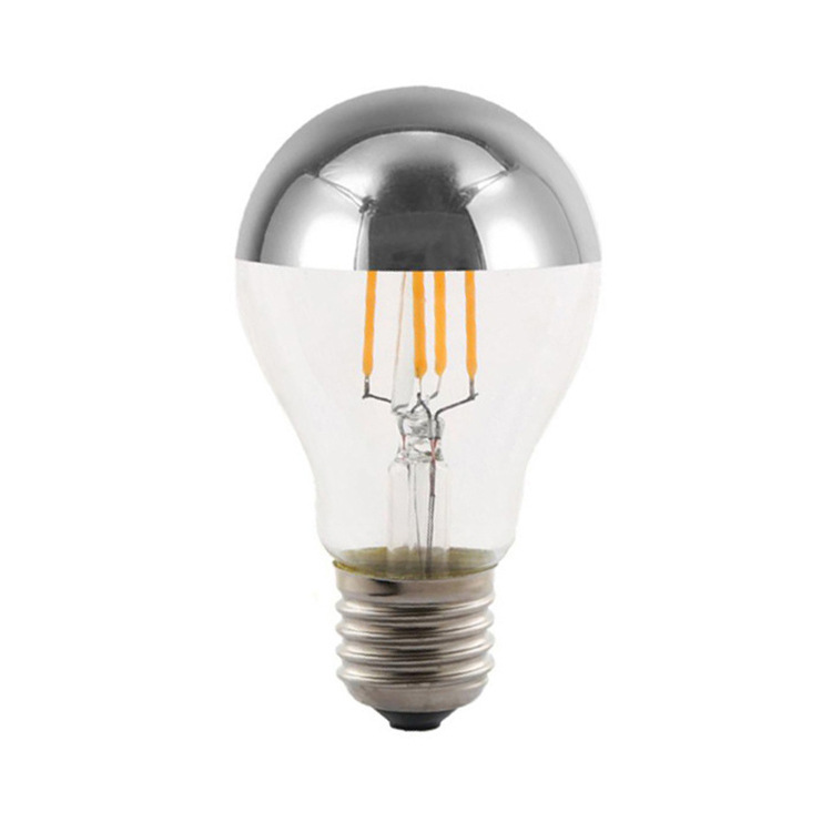 [A60 наполовину Посеребренная 2W/4W/6W/8W] Светодиодная лампа накаливания Эдисона наполовину Серебристая бестеневая лампа