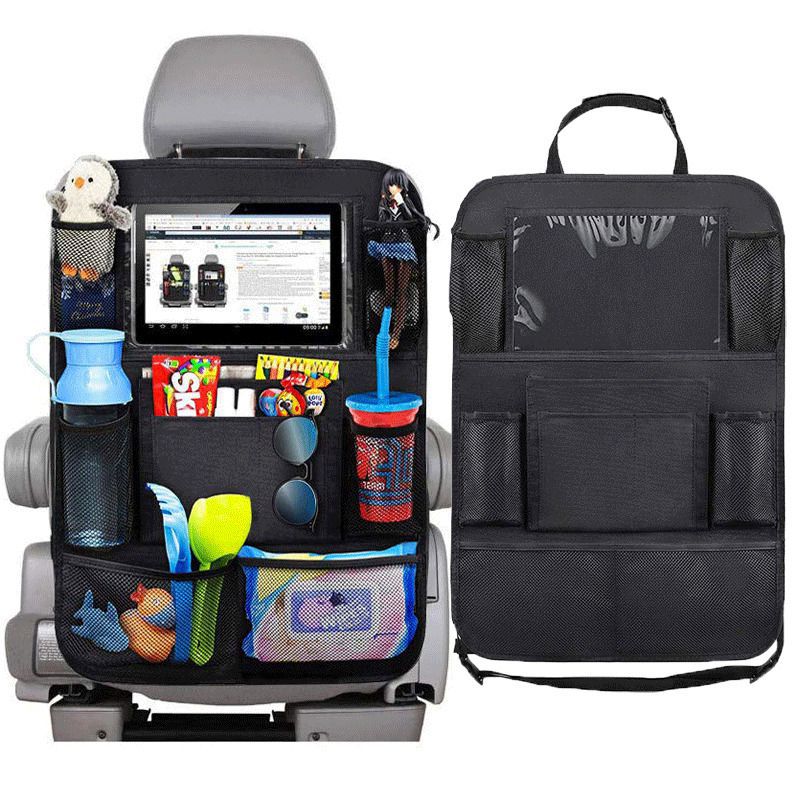 Car seat storage bag multifunctional storage bag hanging bag car iPad storage bag children's anti-kick pad