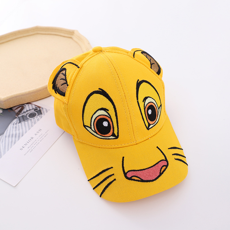 Children's hat wholesale spring and autumn new sun hat three-dimensional cartoon cap embroidered lion shape baseball cap