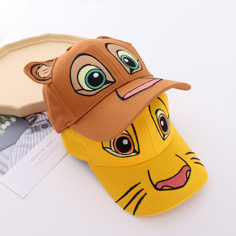 Children's hat wholesale spring and autumn new sun hat three-dimensional cartoon cap embroidered lion shape baseball cap