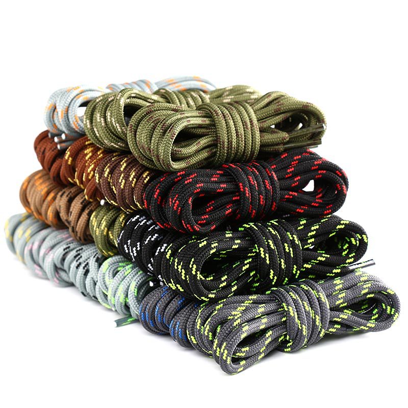 Factory wholesale hiking shoes shoelaces outdoor tooling martin boots round thick wear-resistant non-slip polyester shoelace rope