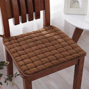 Winter solid color plush dining table chair cushion non-slip thickened chair cushion office cushion student stool cushion wholesale