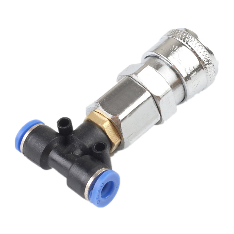 Truck blowing gun three-way straight joint air compressor high pressure air pipe joint connection pneumatic air storage tank car Air