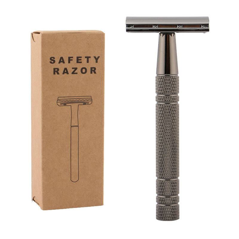 Old-fashioned Shaver razor manual razor men's double-sided blade razor safety blade razor Black