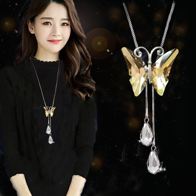Korean style sweater chain necklace wholesale high-grade women's long autumn and winter fashion all-match tassel Jewelry pendant pendant