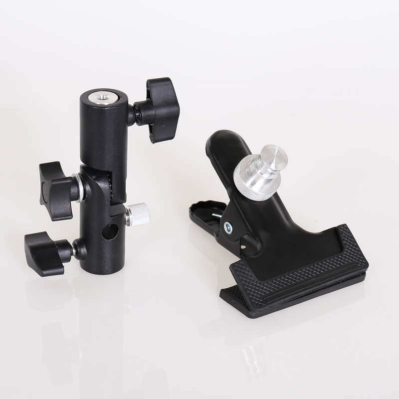 Multifunctional E-seat strong clip external flash lamp holder can be inserted reflective umbrella strong background clip photography equipment accessories