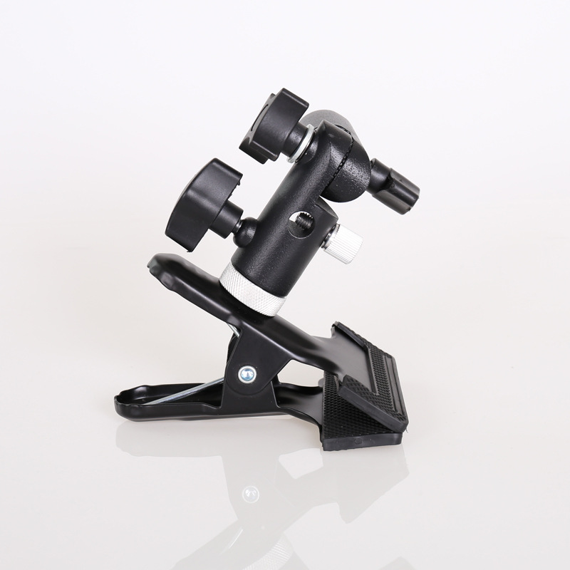 Multifunctional E-seat strong clip external flash lamp holder can be inserted reflective umbrella strong background clip photography equipment accessories
