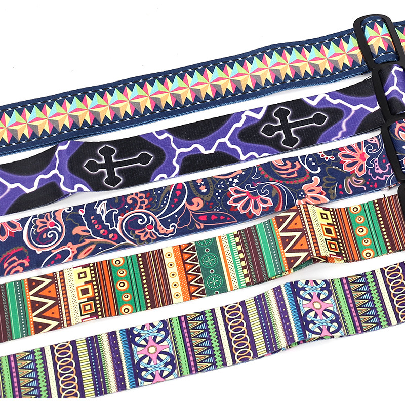 Guitar Widened Strap Folk Acoustic Guitar Strap Ukulele Painted Shoulder Strap Polyester Printed Strap Wholesale